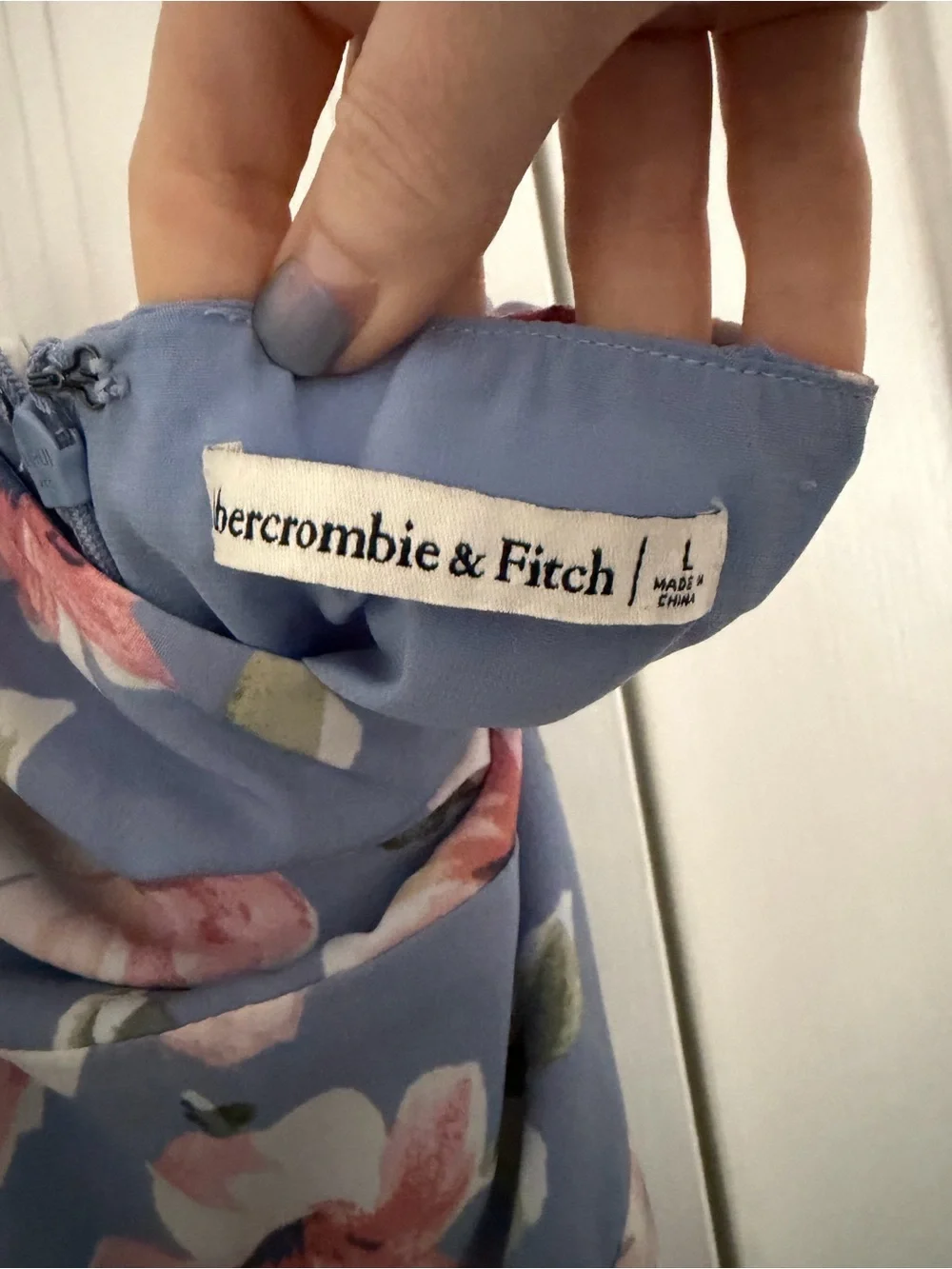 Abercrombie Light Blue Floral Halter Maxi Dress